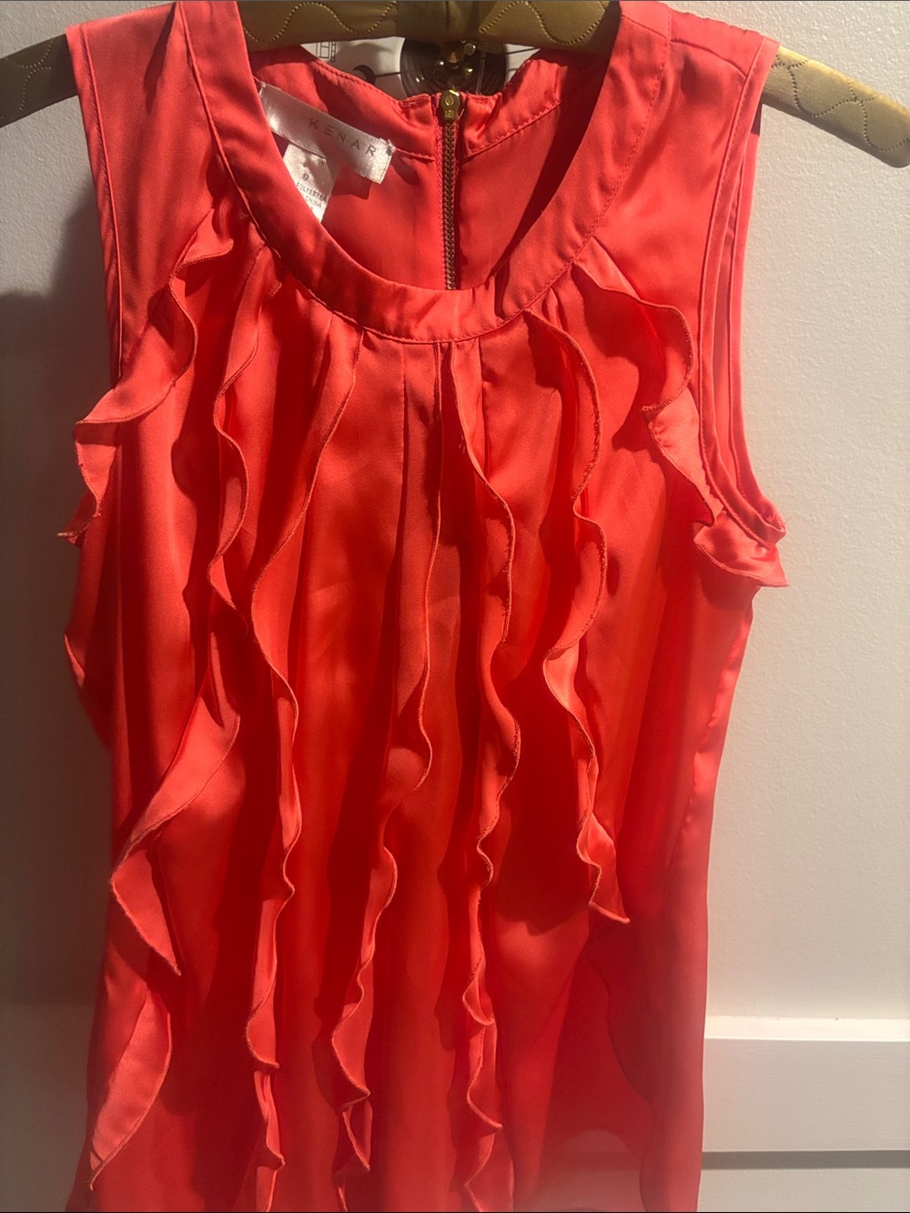 Kenar Coral Ruffle Sleeveless Camisole